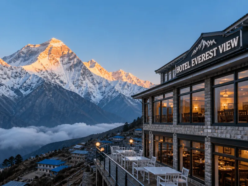 Luxury Everest Helicopter Tour with Overnight at Everest View Hotel | Helicopter tour package in Everest Region