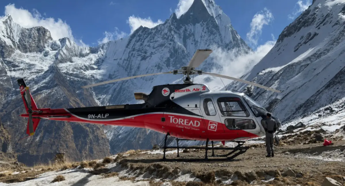 Annapurna Base Camp Helicopter Landing Tour helicopter tour in Nepal