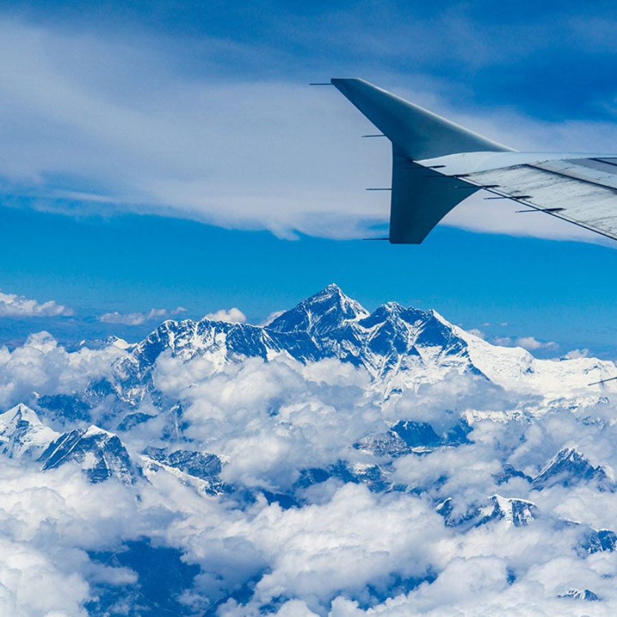 trip route map for Everest Mountain Flight in Nepal 