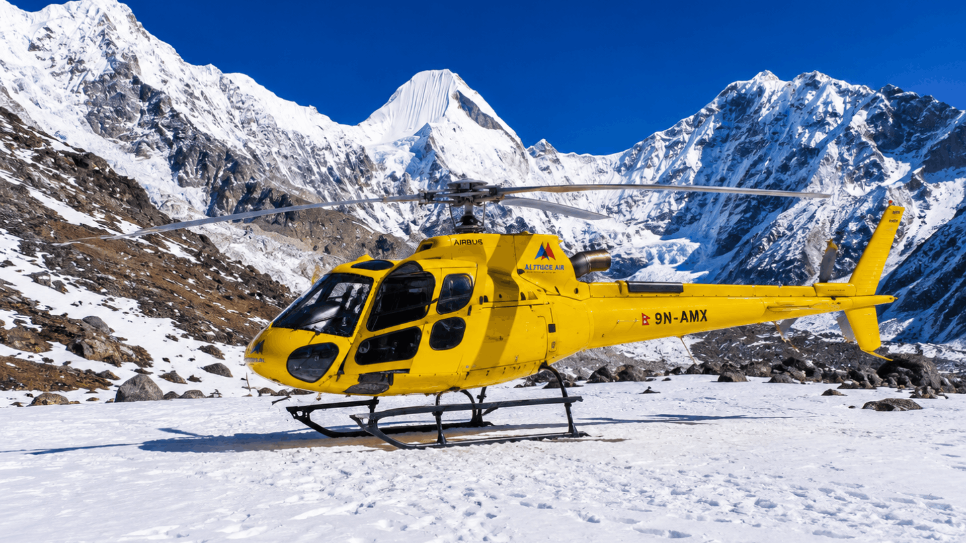 Helicopter Landing At Everest Basecamp