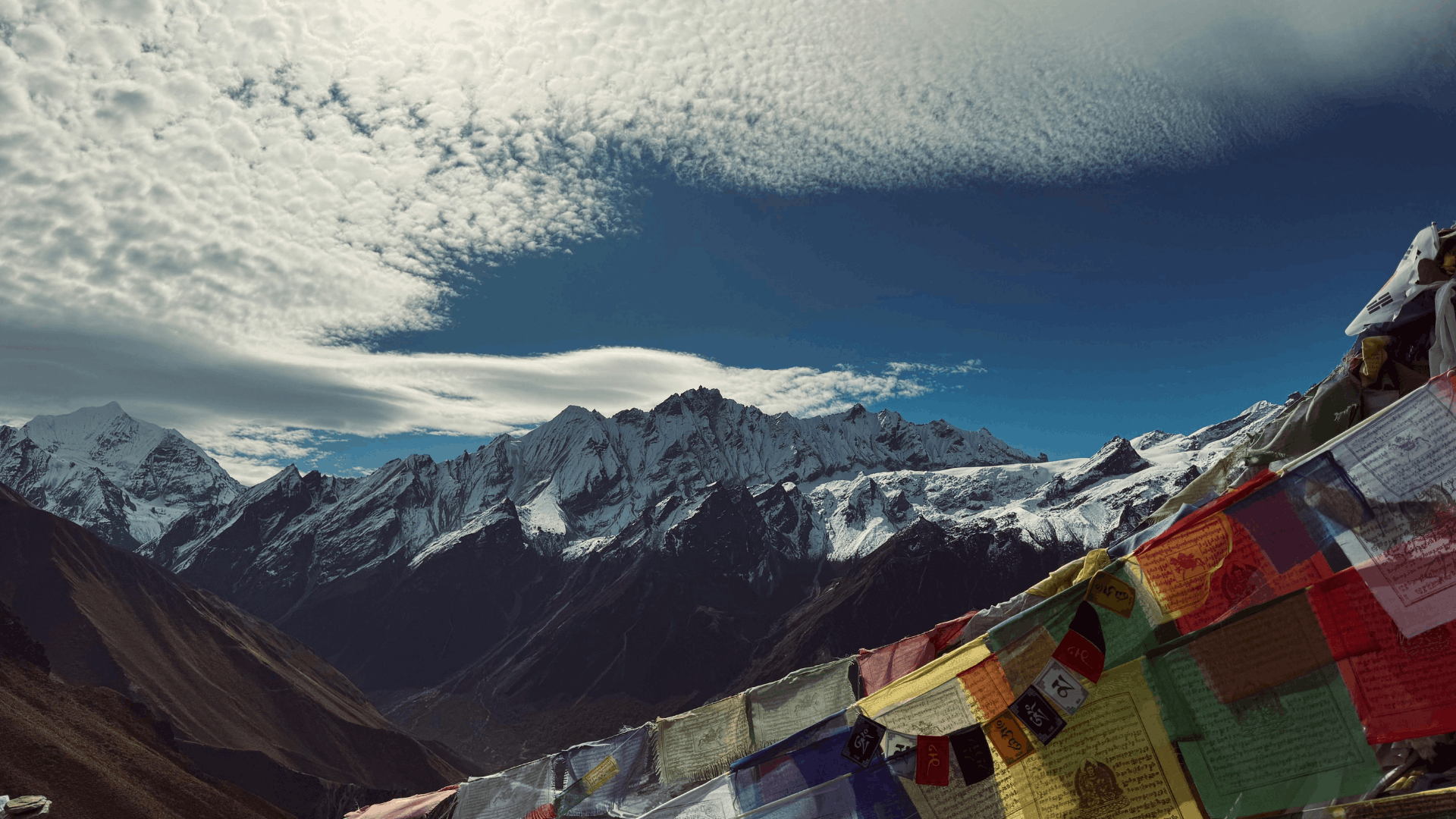 View of Langtang range from peak of langtang Valley