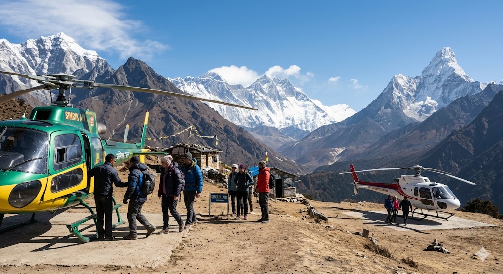 shared vs private everest helicopter tour